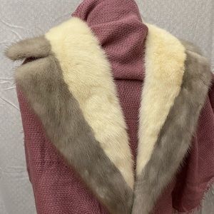 Vintage MINK Fur STOLE CAPE WRAP COLLAR SHRUG